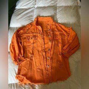 Orange Denim Jacket